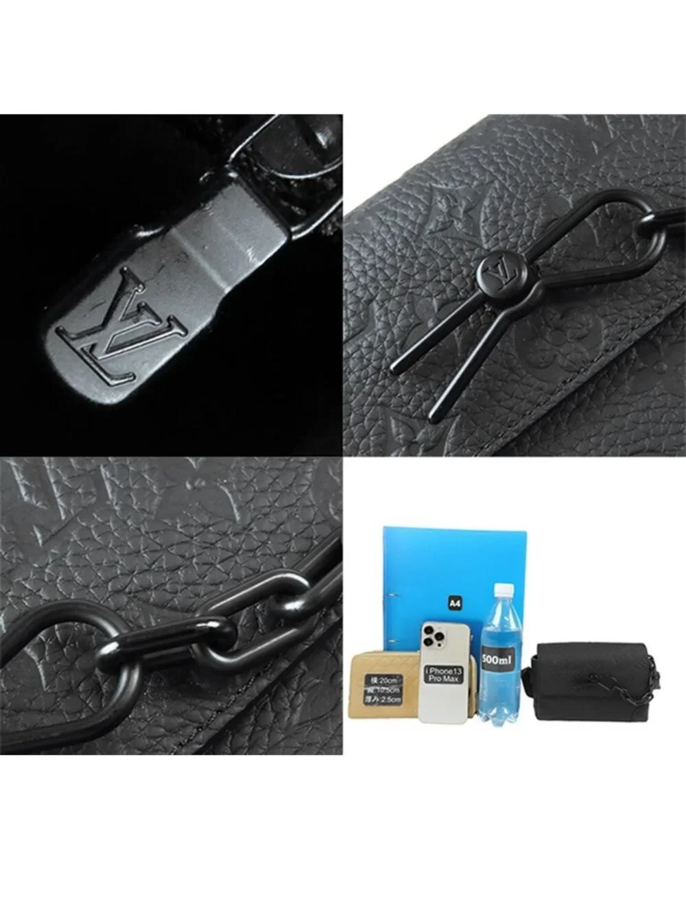 Louis Vuitton Steamer Wearable Wallet Black Monogram Taurillon Shoulder Bag